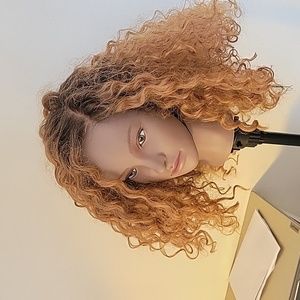 Curly dark blond curly wig